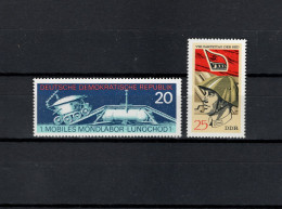 DDR 1971 Space, Lunochod 1, Soldier With Rockets, 2 Stamps MNH - Europa