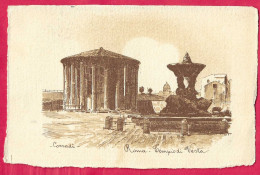 ROMA - TEMPIO DI VESTA - DIS. CORRADI - FORMATO PICCOLO - EDIZIONE VIRTUANI - VIAGGIATA 1918 - Andere Monumente & Gebäude