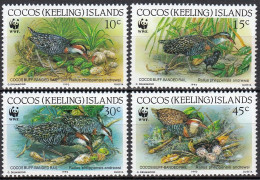 KOKOS-INSELN  Costa Rica, 267-270, Postfrisch **, WWF, Weltweiter Naturschutz: Cocos-Keeling-Bindenralle, 1992 - Costa Rica