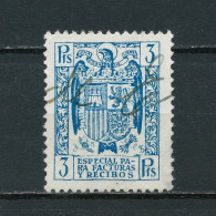 ESPAÑA 1940/1950 — TIMBRE ESPECIAL PARA FACTURAS Y RECIBOS #44 SELLO FISCAL (o) 3 Ptas - Revenue Stamps