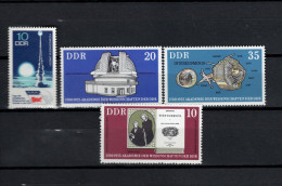 DDR 1973/1975 Space, Science 4 Stamps MNH - Europe