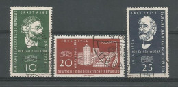 DDR 1956 VEB Carl Zeiss Jena 110th Anniv. Y.T. 270/272 (0) - Used Stamps