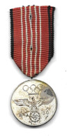 Médaille Des Jeux Olympiques De 1936  - époque Du NSDAP    - Ruban D'origine - Andere & Zonder Classificatie