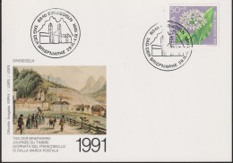 1991 Schweiz Karte Tag Der Briefmarke Einsiedeln, Mi:CH 1455,Yt:CH 1383, Zum:CH J319, Bärlauch - Stamp's Day