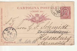 Italien 1892, Ganzsache  Cent 10 - Interi Postali