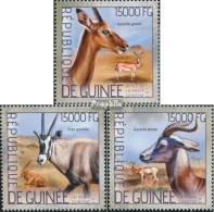 Guinea 10359-10361 (kompl. Ausgabe) Postfrisch 2014 Gazellen - Guinée (1958-...)