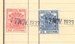 ESPAÑA 1933 — Timbres ESPECIAL MOVIL En Factura Antigua — Sellos Fiscales De La República - Fiscaux