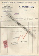PO / FACTURE Ancienne  1940  CLAIRVEAUX-LES-LACS  A.MARTINE / TOURNERIE BOISSELLERIE - Ambachten