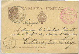 Spain Stationary 1897 To Belgium Barcelona - Cartas & Documentos