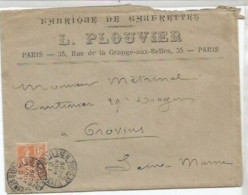 PO / ENVELOPPE TIMBREE ET FACTURE 1901 FABRIQUE DE GAUFRETTES L.PLOUVIER PARIS - Food