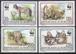 BURUNDI  1758-1761, Postfrisch **, WWF, Weltweiter Naturschutz: Serval, 1992 - Ungebraucht