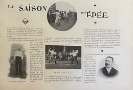 1898 ESCRIME - LA SAISON D'ÉPÉE  - LYON - LILLE - ÉTRETAT - BELGIQUE - BORDEAUX ETC... - LA VIE AU GRAND AIR - Riviste - Ante 1900