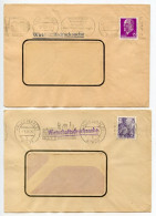 Germany, East 1961 2 Covers; Halle (Saale) Machine Cancels With Different Slogans; 15pf. Ulbricht & 15pf. Iron Worker - Lettres & Documents