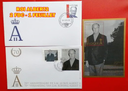 2000-ROI ALBERT2 2 FDC 1 FEUILLET - 1991-2000