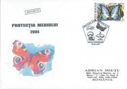 COV 97 - 602 BUTTERFLY, Romania - Cover - Used - 2004 - Mariposas