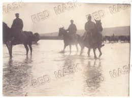 RO 60 - 23066 BUZAU, Soldiers On Horseback Crossing The River, Romania - Old Postcard, Real Photo 11/8 Cm - Unused - Romania