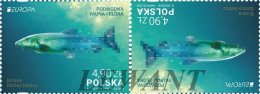 2024.04.25. Europe - Underwater Fauna And Flora - Common Barbel (Barbus Barbus) (tête-bêche) (1) - MNH - Neufs