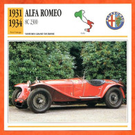 ALFA ROMEO 8C 2300 1931 Voiture Grand Tourisme Italie Fiche Technique Automobile - Cars