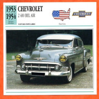 CHEVROLET 2 400 BEL AIR 1953 Voiture Populaire USA Fiche Technique Automobile - Cars