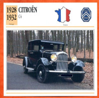 CITROEN C4 1928  Voiture France  Auto Fiche Technique Automobile - Auto's