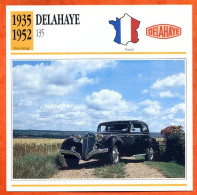 DELAHAYE 135 1935 Voiture France  Auto Fiche Technique Automobile - Automobili