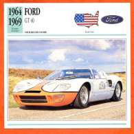 FORD GT 40 1964 Auto Voiture De Course USA Fiche Technique Automobile - Auto's