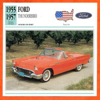 FORD THUNDERBIRD 1955 Auto Voiture De Sport USA Fiche Technique Automobile - Automobili