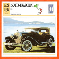 ISOTTA FRASCHINI 8A 1924 Voiture De Prestige Italie Fiche Technique Automobile - Autos