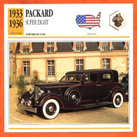 PACKARD SUPER EIGHT 1933 Auto Voiture De Luxe USA Fiche Technique Automobile - Cars