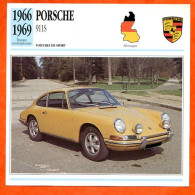 PORSCHE 911 S 1966 Voiture De Sport Allemagne Fiche Technique Automobile - Auto's