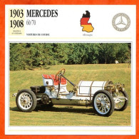 MERCEDES 60/70 1903 Voiture De Course Allemagne Fiche Technique Automobile - Voitures