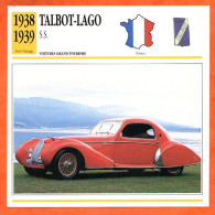 TALBOT LAGO SS 1938 Voiture Auto Grand Tourisme France Fiche Technique Automobile - Automobili