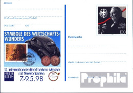 BRD PSo52 Sonderpostkarte Gefälligkeitsgestempelt Gebraucht 1998 Ludwig Erhard - Andere & Zonder Classificatie