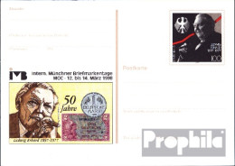 BRD PSo51 Sonderpostkarte Gefälligkeitsgestempelt Gebraucht 1998 Ludwig Erhard - Autres & Non Classés