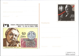 BRD PSo51 Amtliche Sonderpostkarte Gebraucht 1998 Ludwig Erhard - Postkarten - Gebraucht