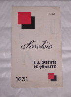 DEPLIANT PUB PUBLICITAIRE MOTO MOTOS SAROLEA, 1931, TOURISTE, SUPERSPORT, RACING, MOTOCYCLETTE - Motor Bikes