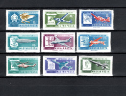 Hungary 1962 Space, Aviation Set Of 9 MNH - Europa