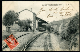 CPA - Carte Postale - France - Pont Trambouze - La Gare (CP24684) - Cours-la-Ville