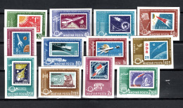 Hungary 1963 Space, Stamps On Stamps Set Of 12 Imperf. MNH -scarce- - Europe