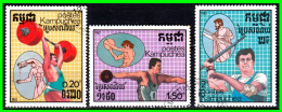 R.P. KAMPUCHEA - CAMBOYA - ( ASIA ) SELLOS  AÑO 1987 TEMATICA DEPORTES - Kampuchea