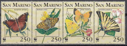 SAN MARINO  1535-1538, Postfrisch **, WWF, Weltweiter Naturschutz: Schmetterlinge, 1993 - Niue