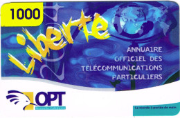 NOUVELLE CALEDONIE NEW CALEDONIA Telecarte Phonecard Prepayee Prepaid Liberte 1000 F Annuaire Bleu Ex. 2004 UT BE - Neukaledonien