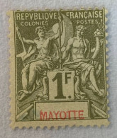 Mayotte YT N° 13 Neuf* Sans Gomme Signé RP Mayotte "décalé" - Unused Stamps