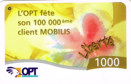 NOUVELLE CALEDONIE NEW CALEDONIA Telecarte Phonecard Prepayee Prepaid Liberte 1000 F 100000 Client Mobilis Ex. 2004 UT B - Nueva Caledonia