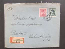 BRIEF Stará Huť Dobříš - Praha 1946 Provisorium J. Kozohorský /// P8530 - Storia Postale