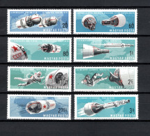 Hungary 1966 Space Flights Set Of 8 MNH - Europe