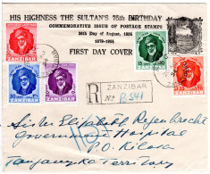 Zanzibar 1954, 5 Marken Sultan's Birthday Auf Reko-FDC N. Tanganiyka - Autres - Afrique