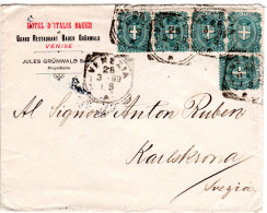 Italien 1899, 5x5 C. Auf Hotel Brief V. VENEZIA N. Schweden. - Zonder Classificatie