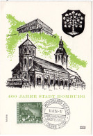 Saarland 1958, Sonderkarte 400 Jahre Stadt Homburg M. Entpr. Sonderstpl. - Briefe U. Dokumente