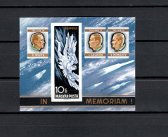 Hungary 1968 Space, Dead Cosmonauts And Astronauts, E.White, Y.Gagarin, V.Komarov S/s Imperf. MNH -scarce- - Europe